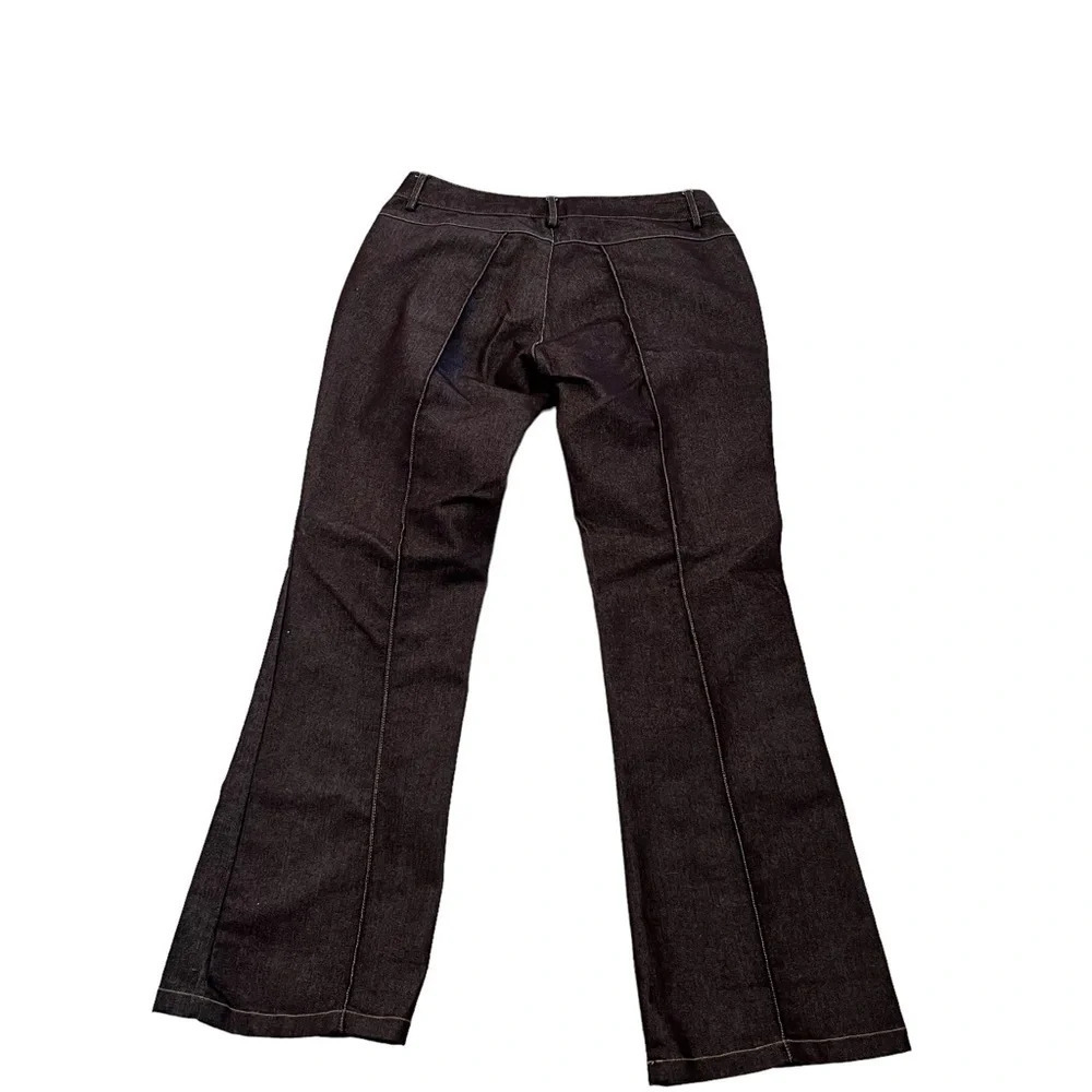 Vintage 2001 Y2K Old Navy Chocolate Brown Denim Pants 10 - Picture 4 of 12